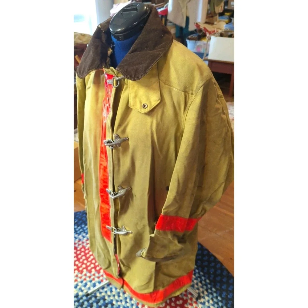 Vintage Retired Firefighter Turnout JACKET FIRE COAT USED‎ *SHELL ONLY* 48x40